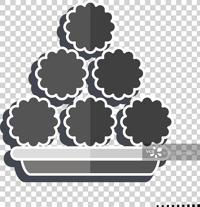 光滑的肉丸图标，与快餐相关的符号图片素材