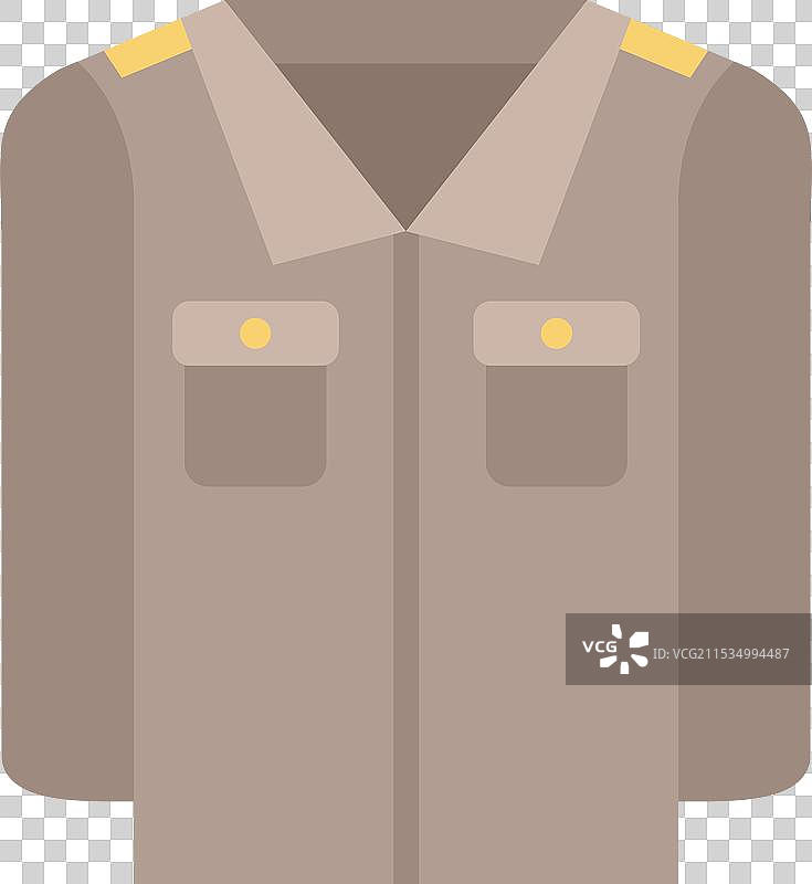 带有纽扣和口袋的军装风格衬衫图片素材