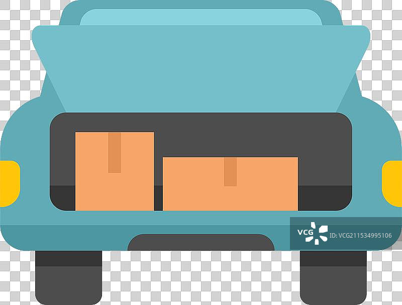 打开的汽车后备箱里装满了准备好的纸箱图片素材