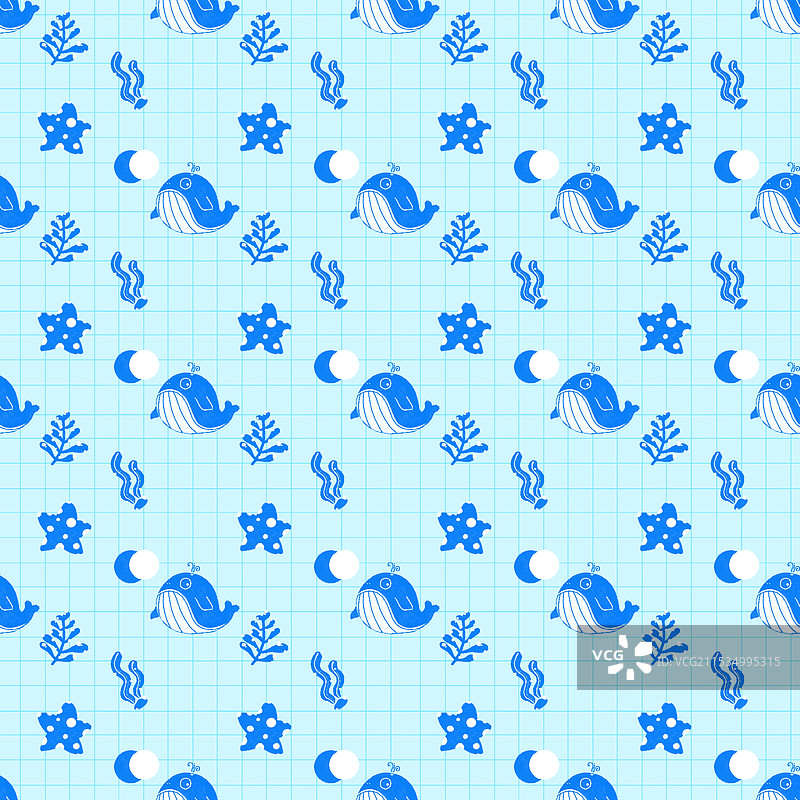 鲸之歌 四方连续图案图片素材