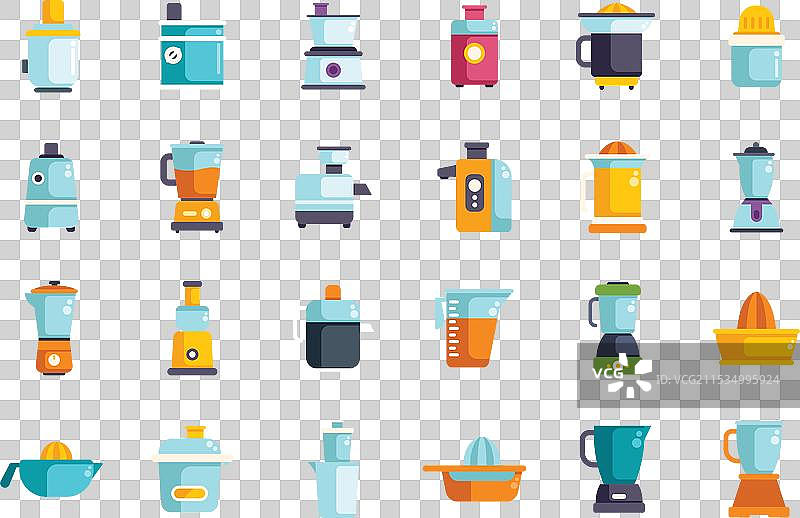 厨房电器图标，展示搅拌机和榨汁机图片素材