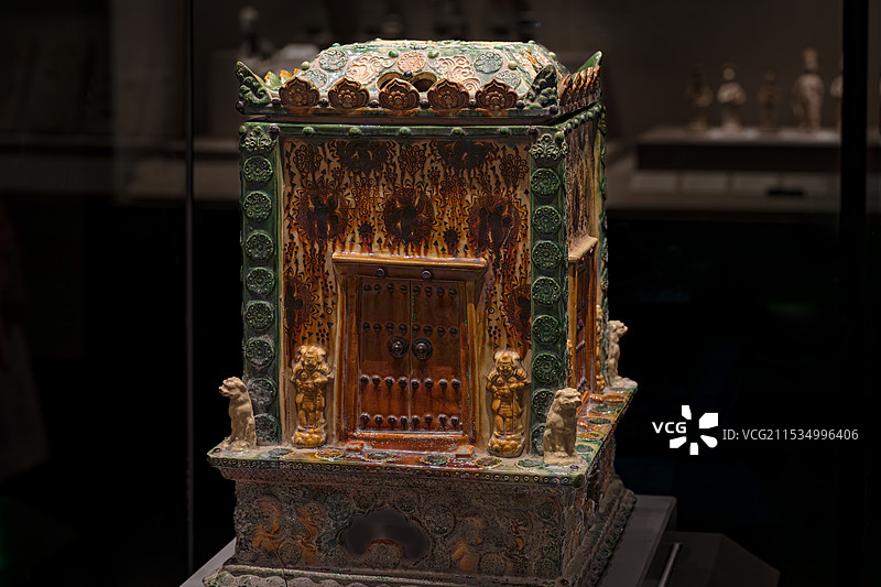 河南博物院北宋三彩舍利匣图片素材