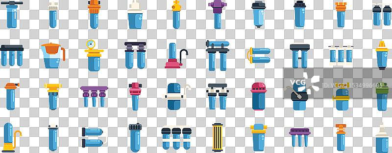 水过滤器的集合，提供干净的水图片素材