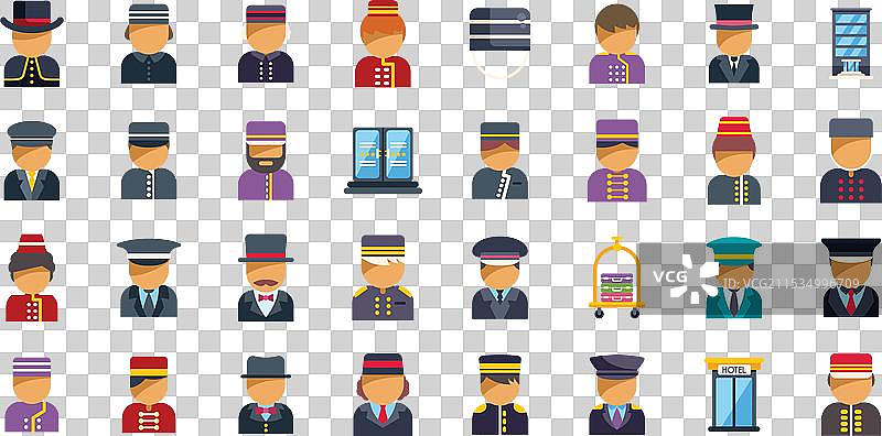 酒店员工头像展示不同职业图片素材