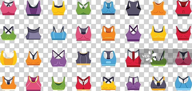 运动文胸套装展示不同颜色和款式图片素材