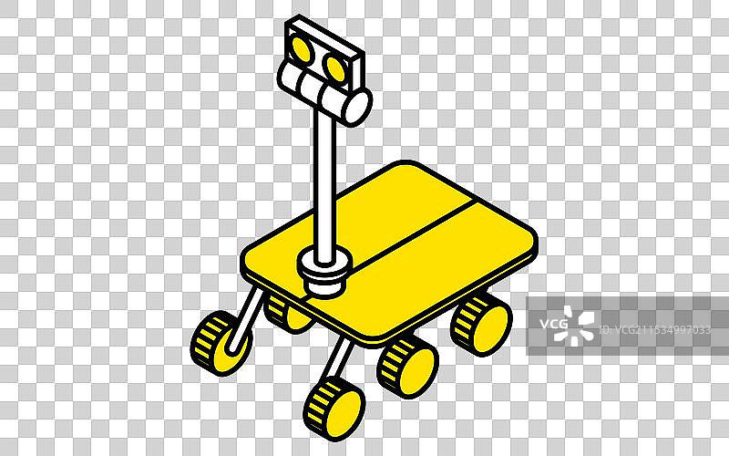 无人飞船的简单线条画图片素材