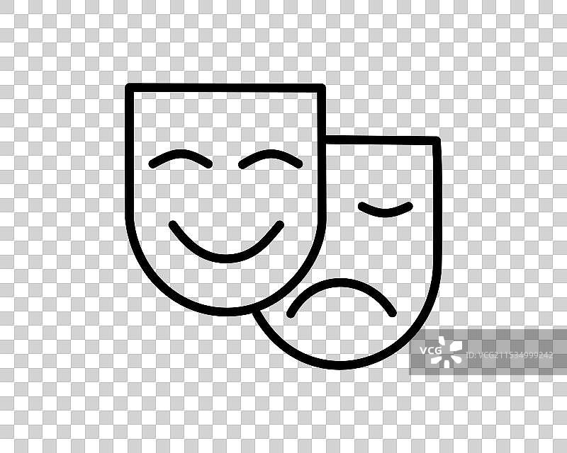 喜剧与悲剧面具，化妆舞会面具，漫画图片素材