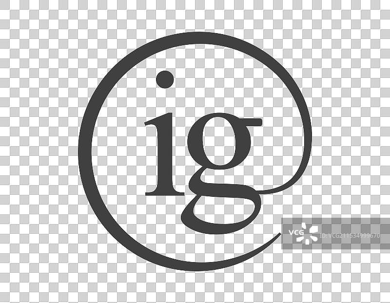 带圆形的两个字母组成的IG标志电子邮件图片素材