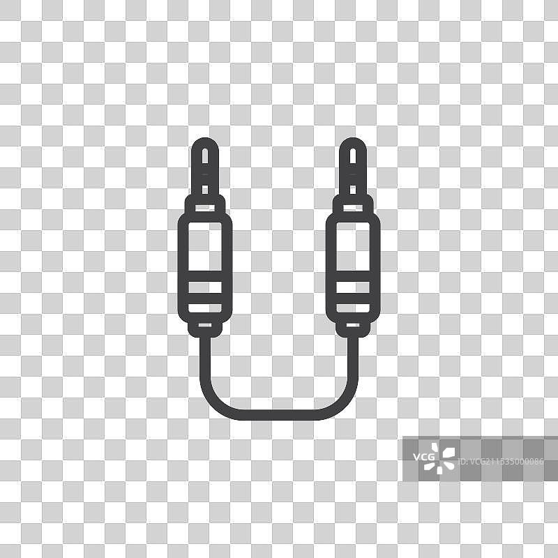 黑色细线平面音频电缆图片素材