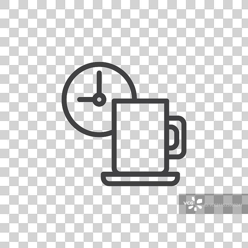 黑色细线平面咖啡时间线图片素材