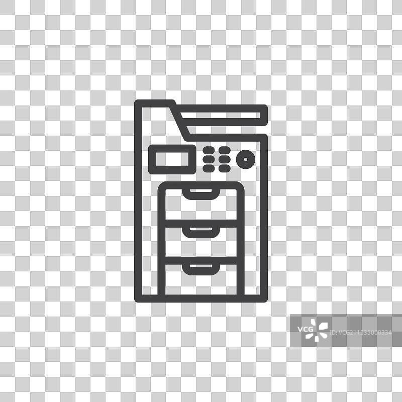 黑色细线平面复印机图案图片素材