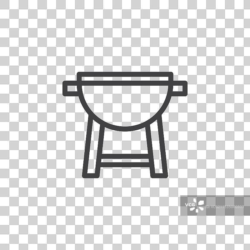 黑色细线平面简单的烤架线条图片素材