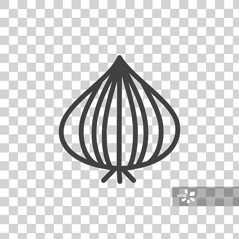 黑色细线条的简单扁平洋葱图案图片素材