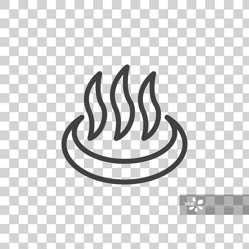 简单的黑色细线温泉图标图片素材