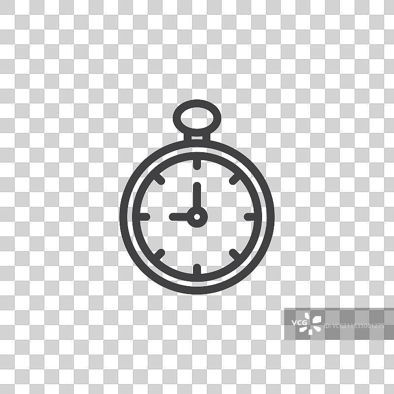 黑色细线平面怀表图片素材
