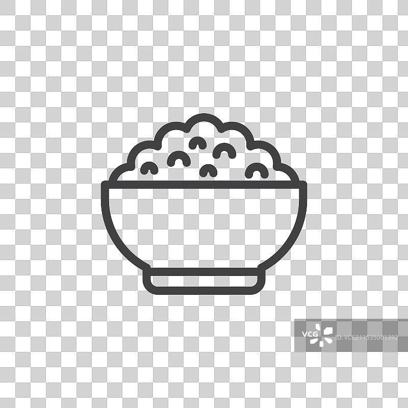 黑色细线平面米饭碗图片素材