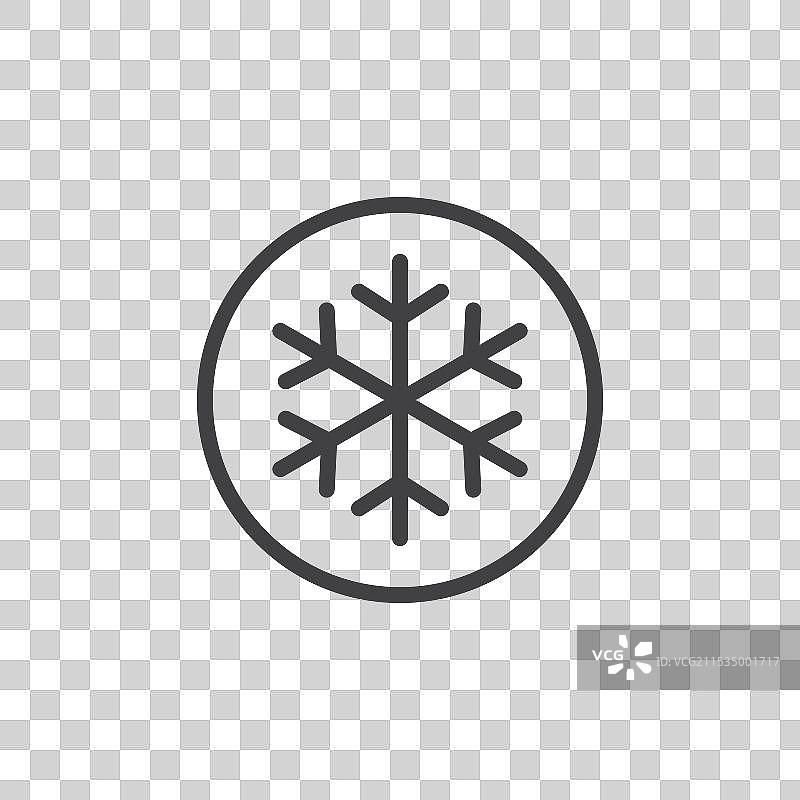 细线黑色平面雪花线图片素材