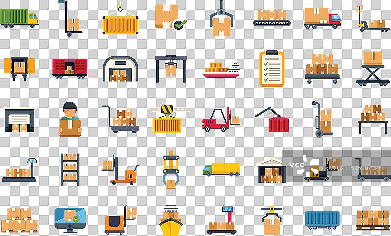 仓库物流配送服务图标展示图片素材