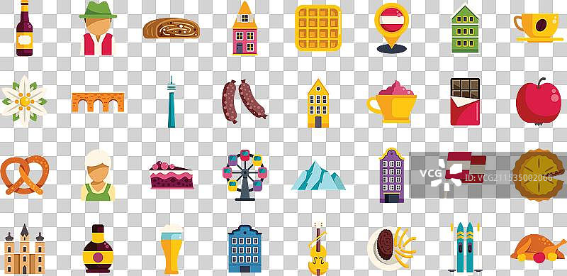 奥地利文化图标集图片素材