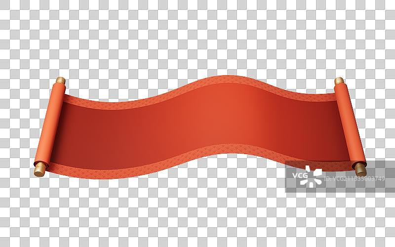 红色中国风古风卷轴三维渲染图片素材