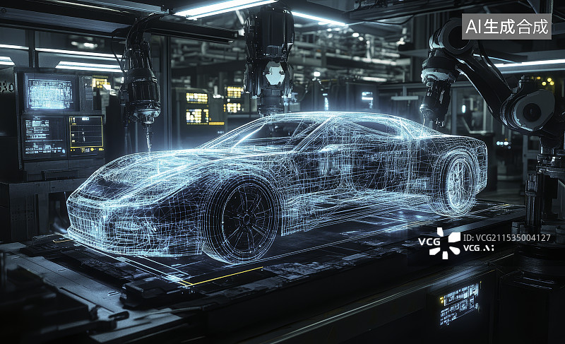 【AI数字艺术】汽车制造未来科技图片素材