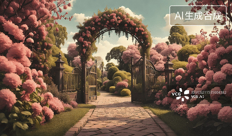 【AI数字艺术】梦幻花园图片素材