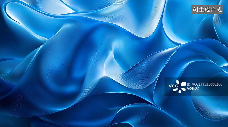【AI数字艺术】蓝色流体抽象艺术图片素材