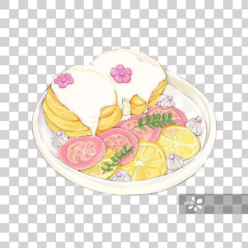 芭乐柠檬樱花美食甜品舒芙蕾图片素材