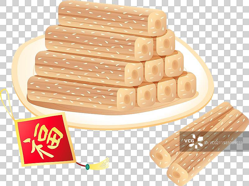 小年传统美食糖瓜 灶糖插画元素图片素材