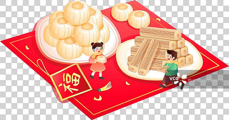 小年传统美食糖瓜 灶糖插画元素图片素材