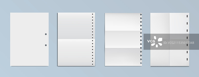 折叠纸用于螺旋笔记本日记白页图片素材