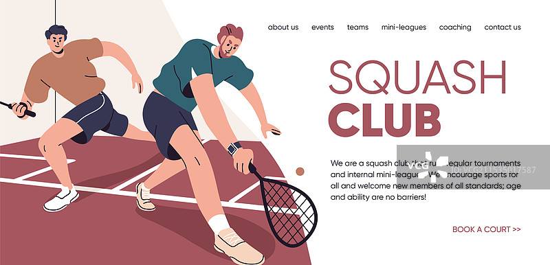 壁球运动俱乐部学校网页设计活跃图片素材