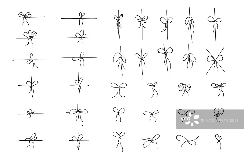 简单的丝带蝴蝶结细线结图片素材