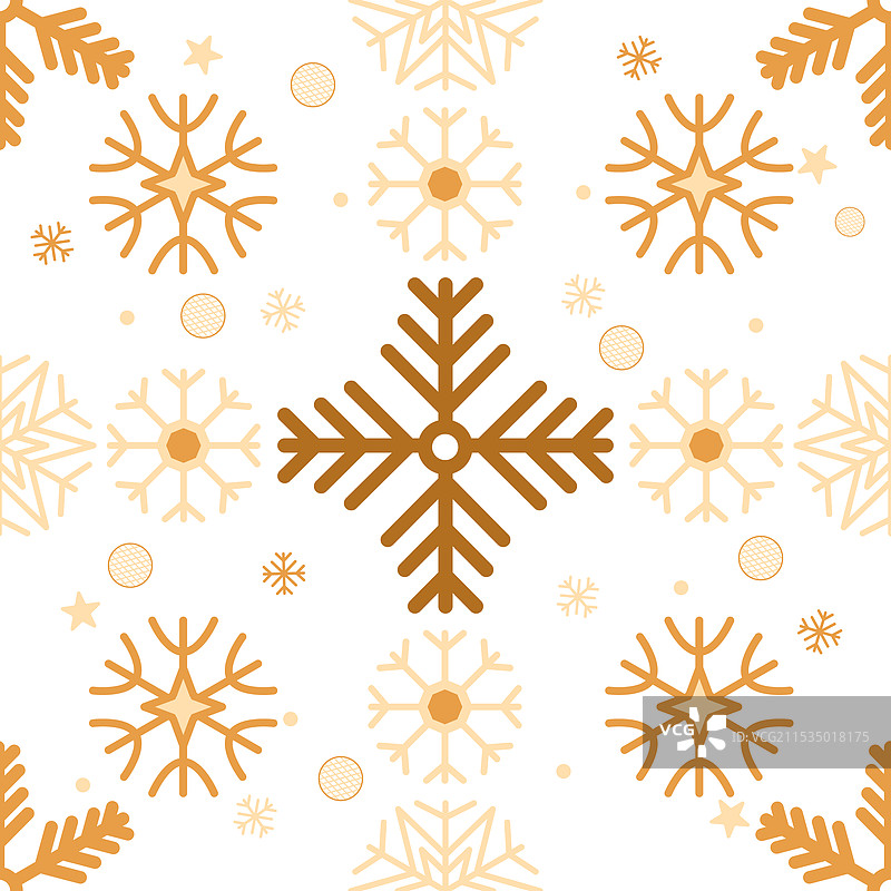 金色雪花与装饰球无缝图案图片素材