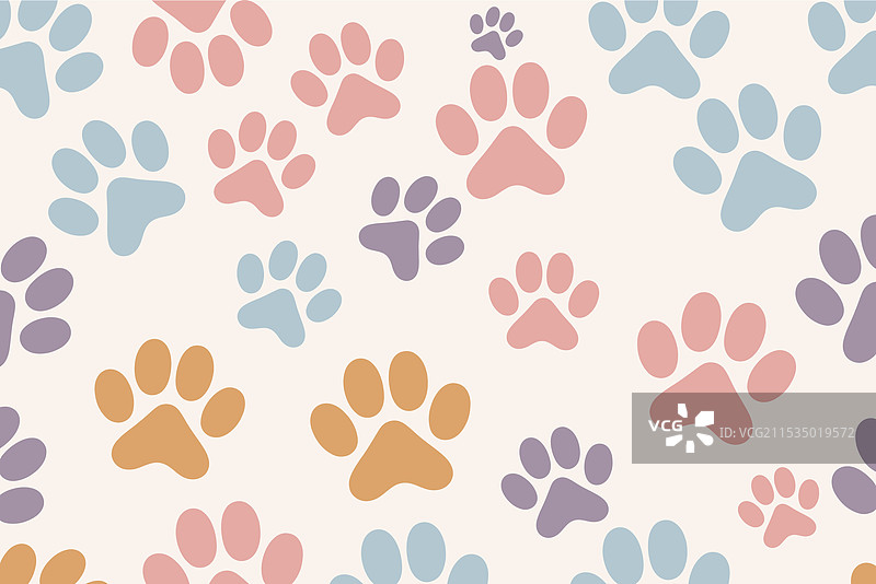 可爱的动物爪印图案设计图片素材