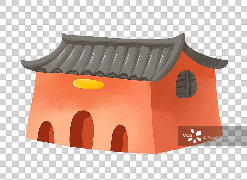 春节年俗插画设计元素城市街道复古建筑房屋图片素材