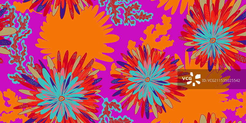 菊花、紫菀、抽象幻想花卉图片素材