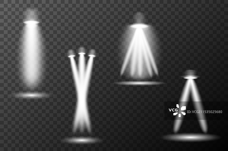 聚光灯白光效果，来自灯具的光线图片素材