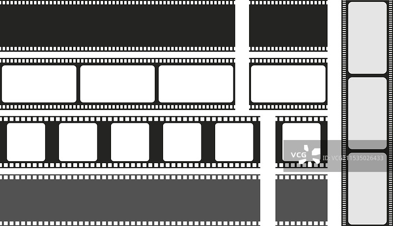 复古胶卷框架和空白胶卷条纹图片素材