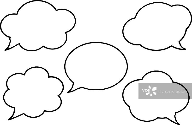 一组免费的可打印对话气泡图片素材