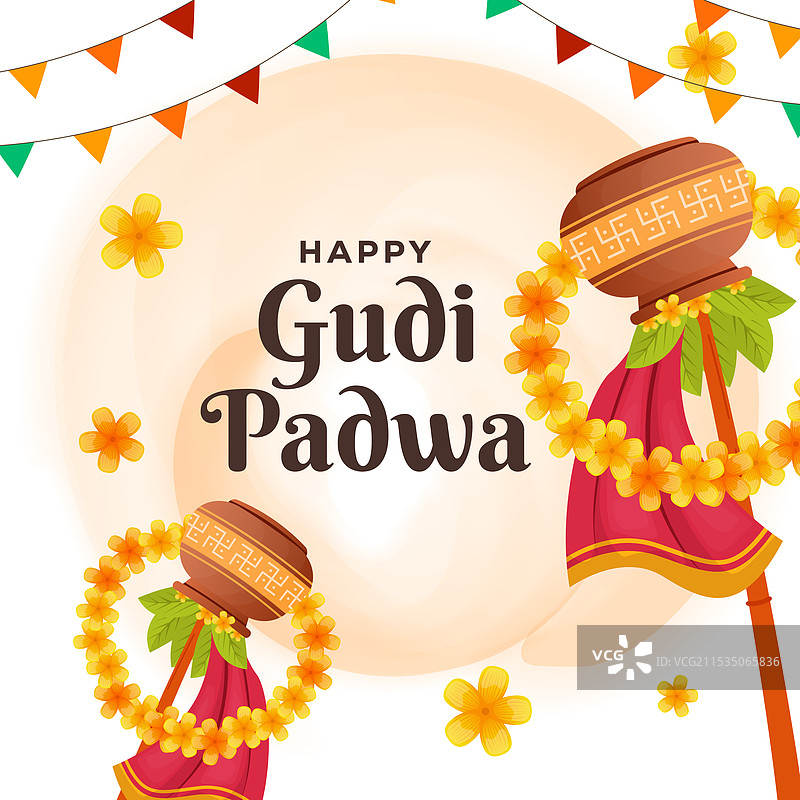 渐变设计的古迪帕德瓦节图片素材