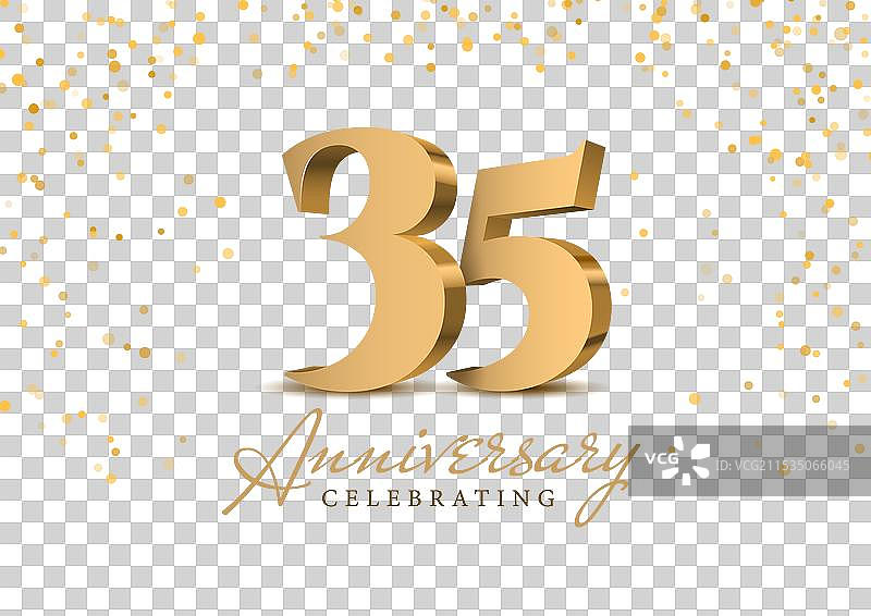 35周年金色3D数字图片素材