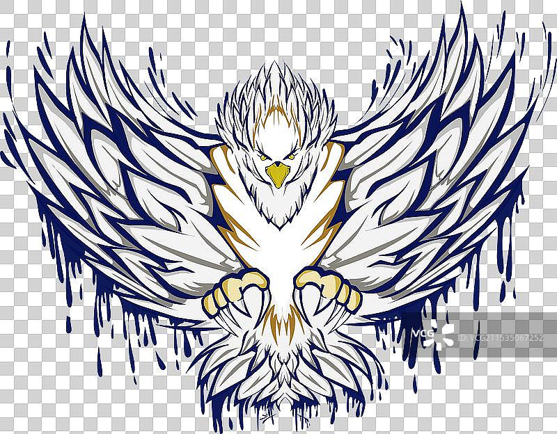 适合的蓝色轮廓白鹰设计图片素材