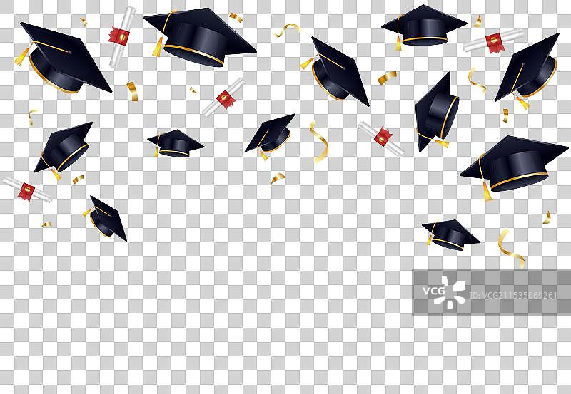 毕业帽和毕业证书背景图片素材