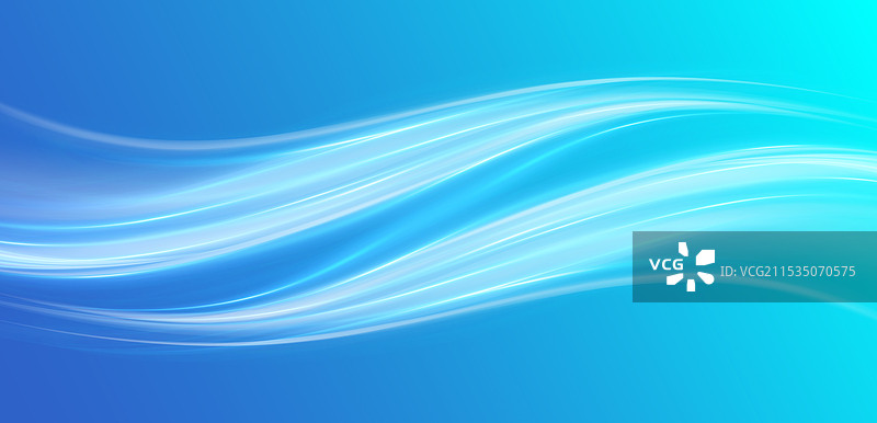 柔和的蓝色曲线散发出清新的气息 3D图片素材