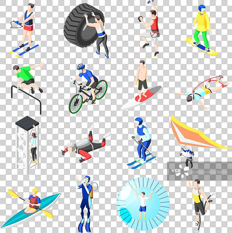 极限运动等距图标图片素材