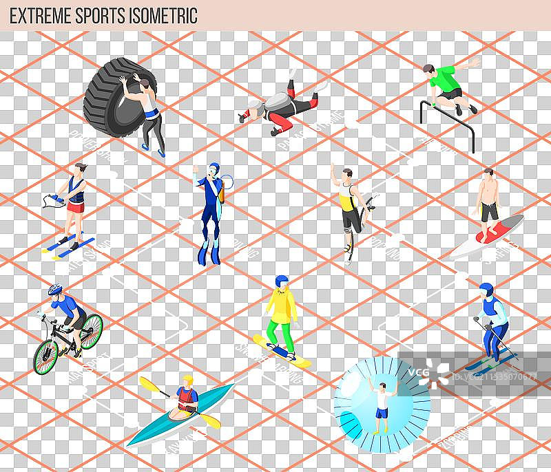 极限运动等距流程图图片素材