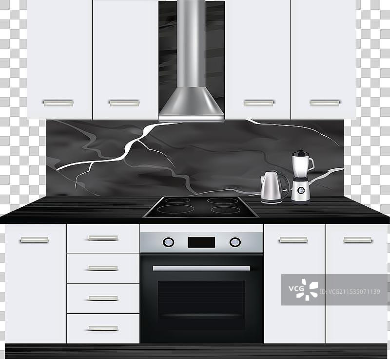 黑白厨房设计图片素材