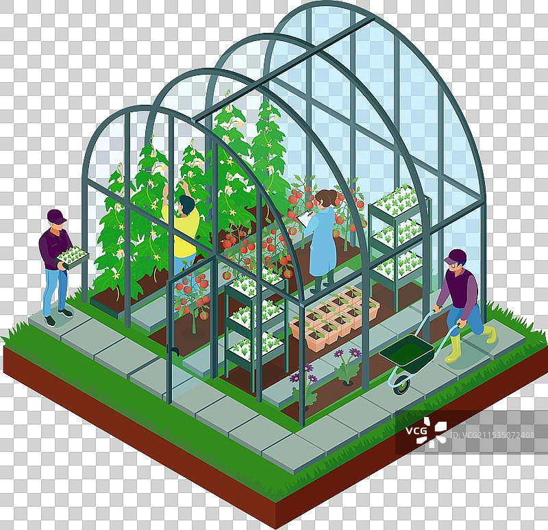 温室等轴测构图图片素材