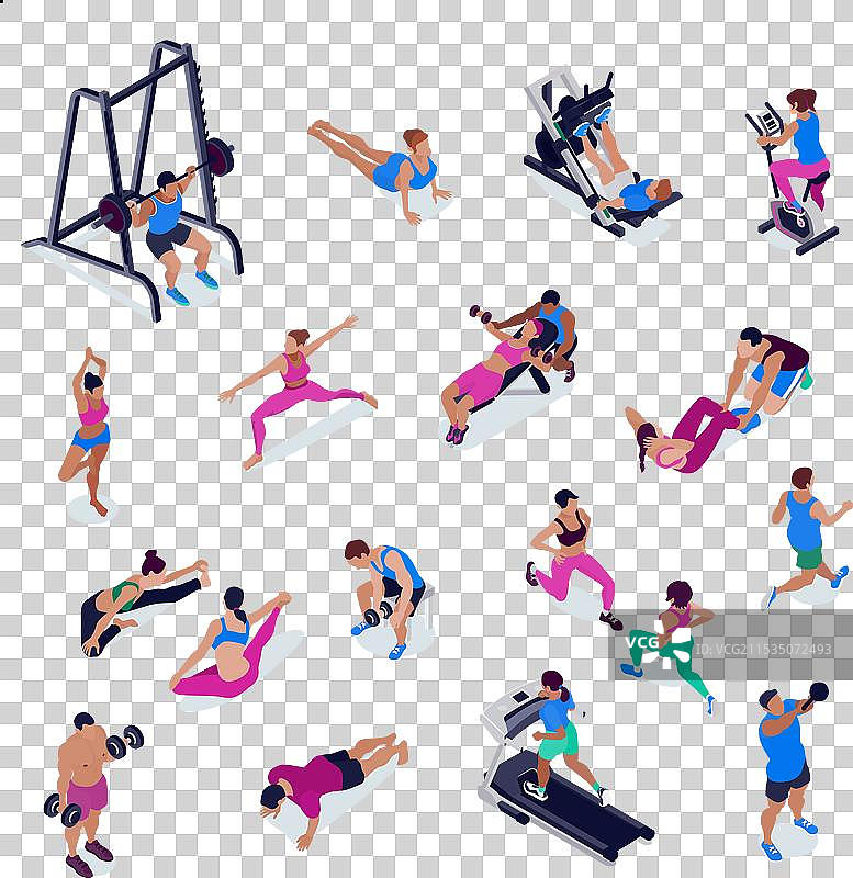等距健身器材套装图片素材